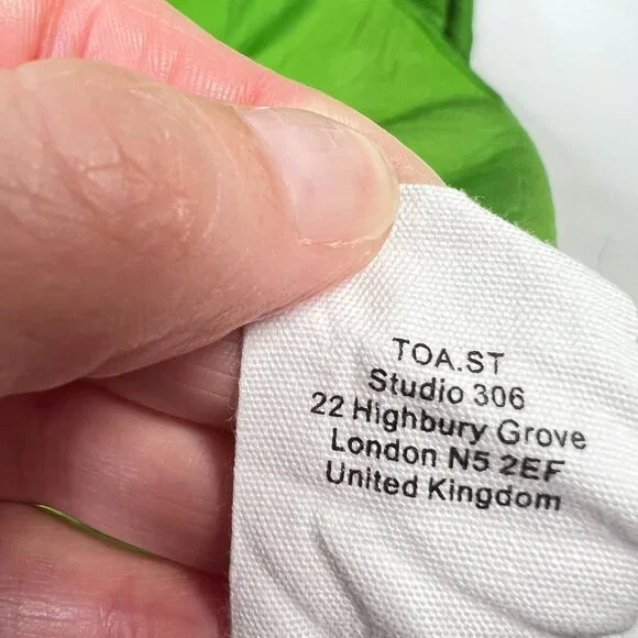 Toast Tiered Crinkle Twill Dress Spruce Green Midi Asymmetric Oversized Medium - Picture 14 of 14